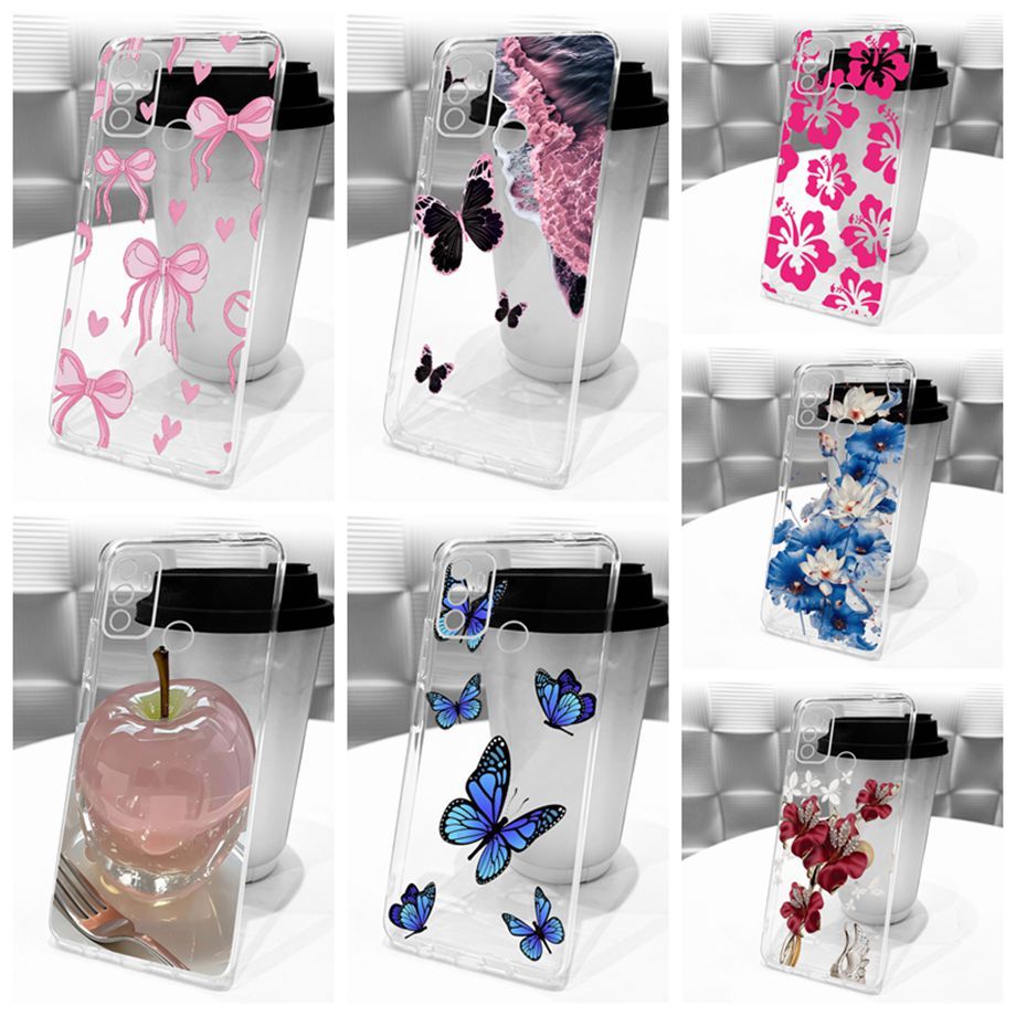 เคส OPPO CPH2127 CPH2131 ฝาครอบ A53 4G การออกแบบแฟชั่นโปร่งใสทาสีปลอกโทรศัพท์แบบนุ่มสําหรับ OPPOA53 