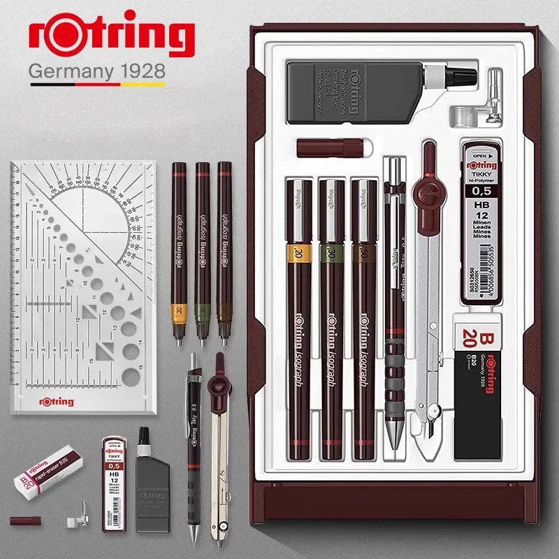 Rotring Technical Pen Junior/College/Master Set วิศวกรสถาปัตยกรรมกันน้ํา Professional Drawing Design