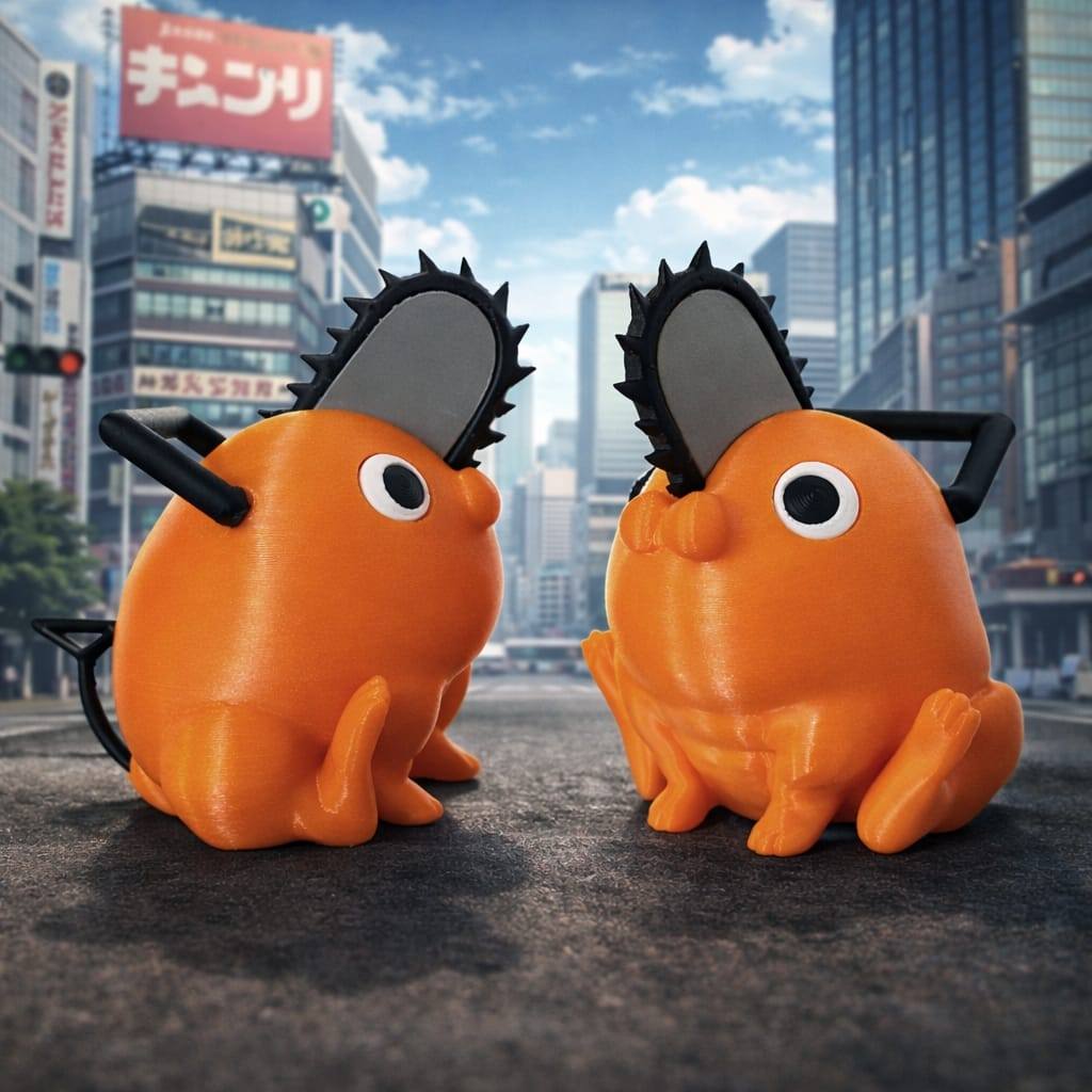 Pochita Chainsaw Man Figure – 3D Print PLA+ (Mini Figure Kawaii) | จอแสดงผลพร้อม