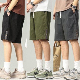 กางเกงห้าส่วนผู้ชาย สำหรับผู้ชาย เอวคาดยาง กระเป๋าข้างลึก ไซ…