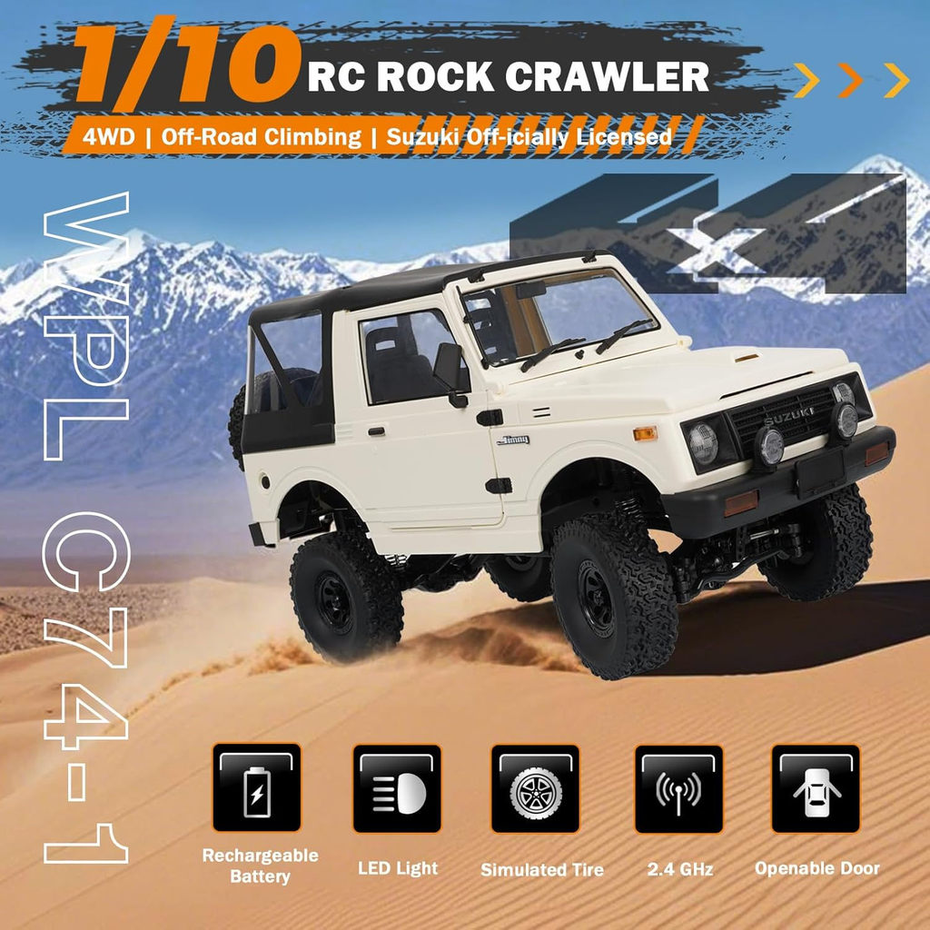 Ready Stock WPL C74-1 1/10 2.4G 4WD RTR SUZUKI JIMNY Cabriolet RC รถ Crawler รุ่นของเล่น Proportiona