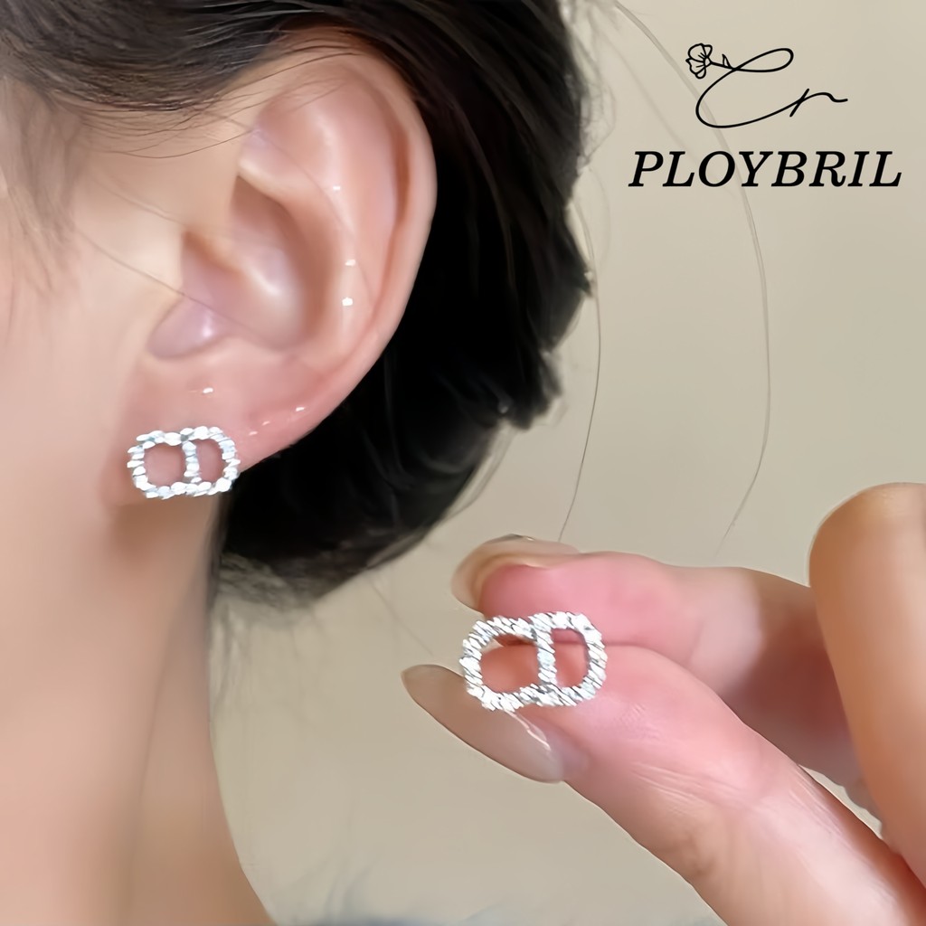 PLOYBRIL Bling Shine Mini Letter Ear Stud ต่างหูเจาะหูเครื่องประดับอุปกรณ์เสริม E051