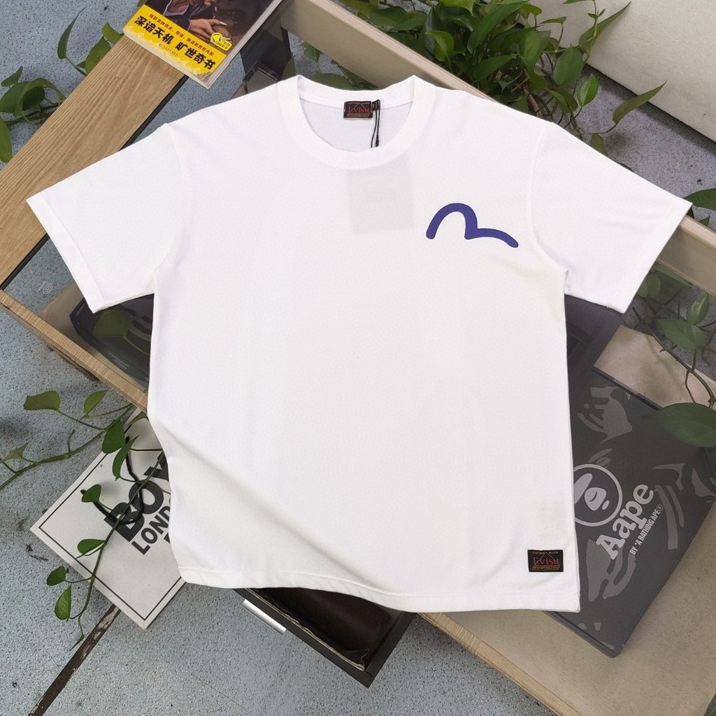 Evisu/God of Fortune 2026 ต้นฤดูใบไม้ผลิสไตล์ใหม่เสื้อยืดแขนสั้นผู้ชายสไตล์ผู้หญิงสไตล์คู่ออกแบบ Ori