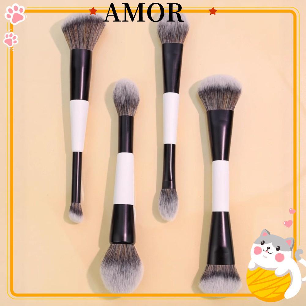 AMOR แปรงอายแชโดว์คอนซีลเลอร์, อเนกประสงค์สูง F4 Contour Face Brush, เครื่องสําอางความงาม Dual-Ended