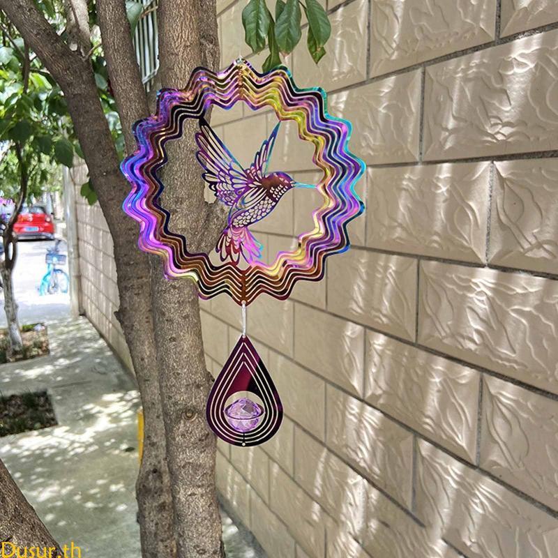Dusur สแตนเลส Wind Spinner Bird Wind Spinner Craft เครื่องประดับสําหรับในร่มกลางแจ้ง