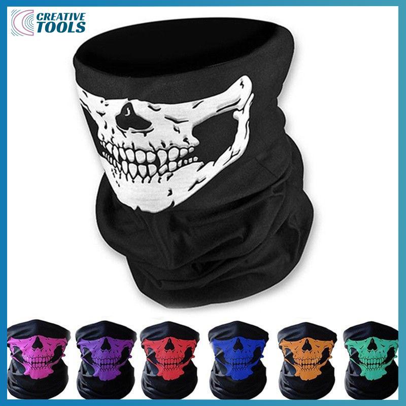 พร้อมสต็อก Skull Mask Tube Scarf Skeleton Motorcycle Ski Face Ne Jaw
