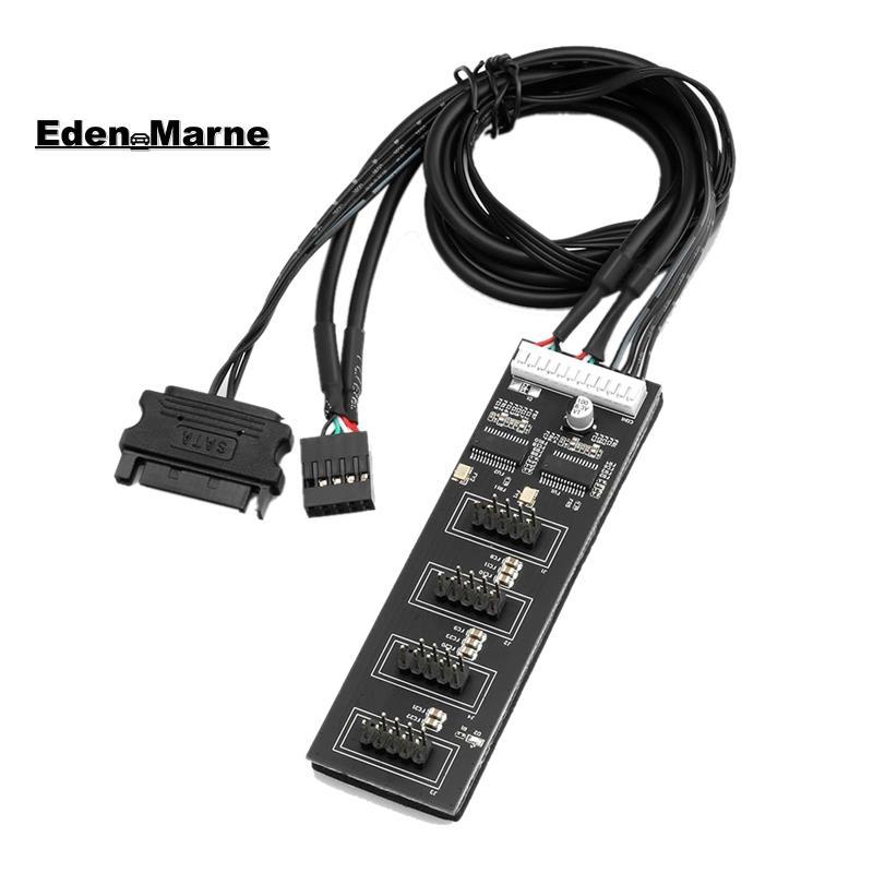 [Eden_Marner]ตัวแยกหัว USB 9Pin, ตัวแยกหัว USB 2.0 พร้อมสายไฟ, ฮับ USB ภายในสําหรับ CPU/ไฟ RGB/เครื่