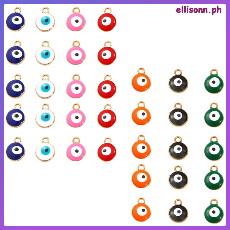 50 ชิ้นโลหะผสม Evil Eye ลูกปัด Evil Eye สําหรับเครื่องประดับ Evil Eye Charms พร้อม Hole ellisonn
