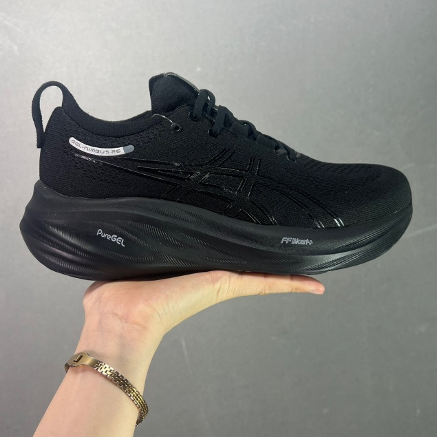 Asics Gel Nimbus 26 รองเท้าวิ่งผู้ชายและผู้หญิง Nimbus 26 รองเท้ากีฬาดูดซับแรงกระแทก 1011B794-002 FG