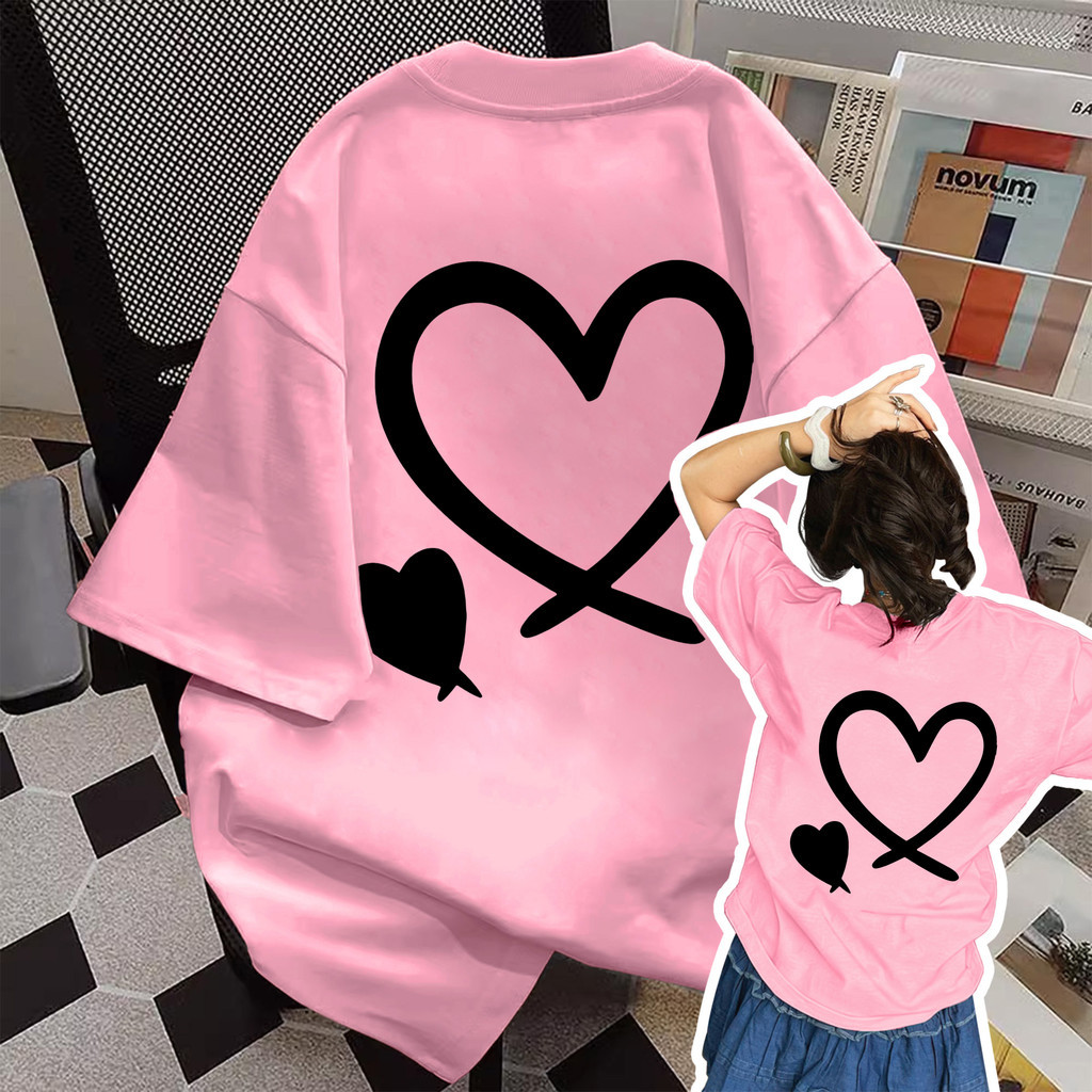 T42.SHOP🌸 สื้อยืด oversize เสื้อแฟชั่น เกาหลี โคตรนุ่ม ผ้าคอตตอน ลาย "LOVE"1 สินค้าใหม่ 2026