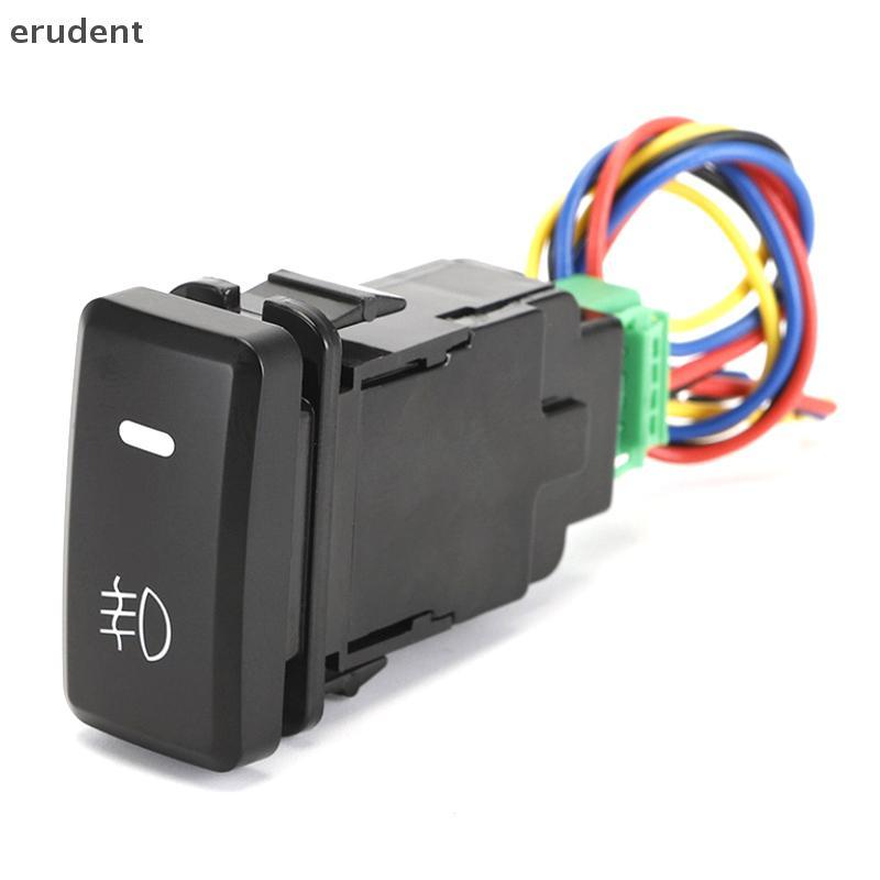 Erudent ไฟตัดหมอกรถยนต์ 5 พิน LED สวิตช์ปุ่มเปิดเปิดพร้อมสายไฟสําหรับ Honda Civic Auto รถสวิตช์ปุ่มกดซ่อมเปลี่ยนใหม่