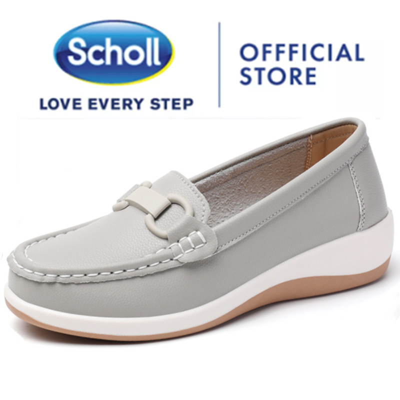 Scholl women shoes Womens scholl รองเท้าหนังลําลอง scholl ladies shoes Boat Shoes รองเท้าโลฟเฟอร์