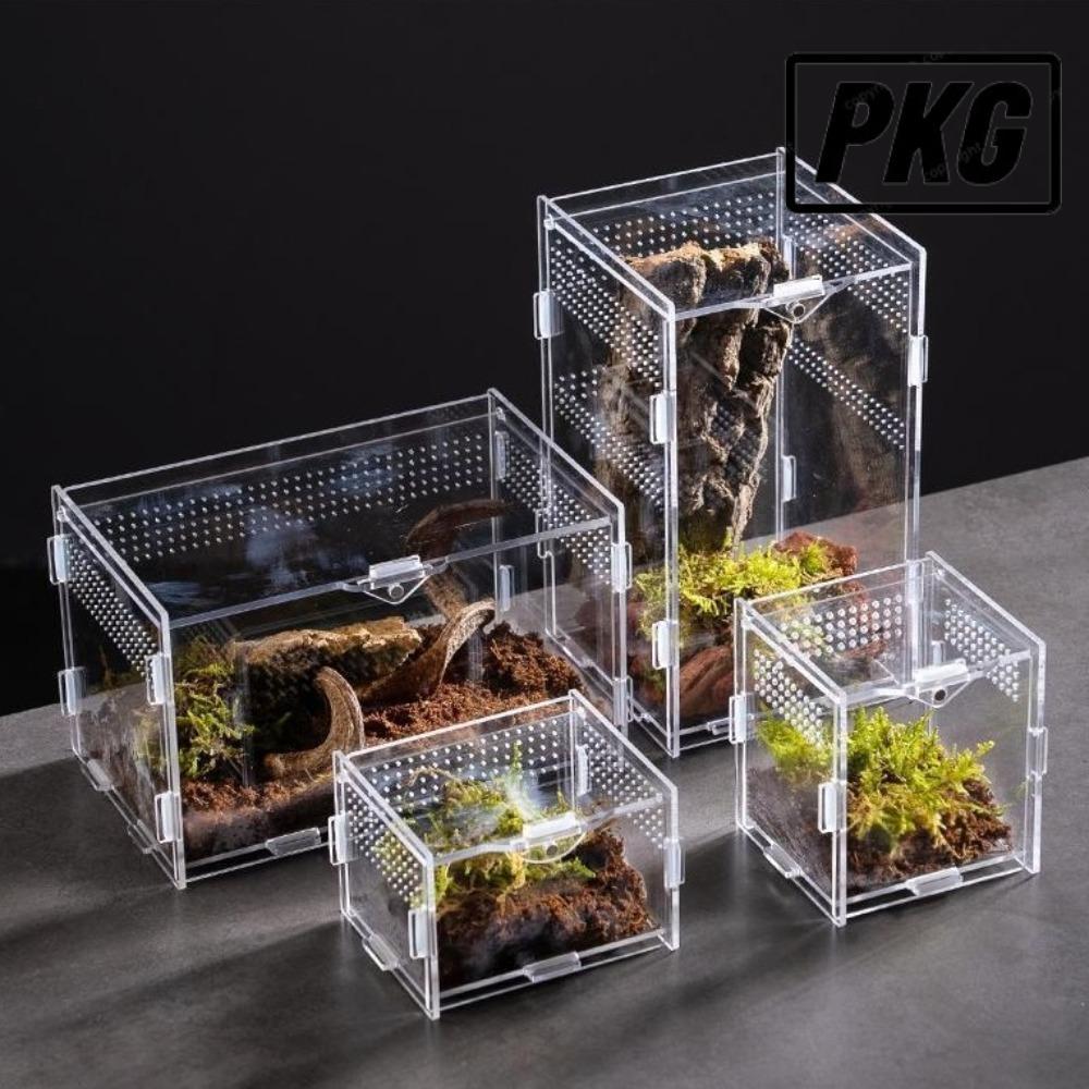 REPKG สัตว์เลื้อยคลาน Habitat, กล่องเพาะพันธุ์อะคริลิค Lizard, ทนทาน Arboreal Anti-Escape กรงสัตว์เลี้ยงขนาดเล็กสําหรับแมงป่อง