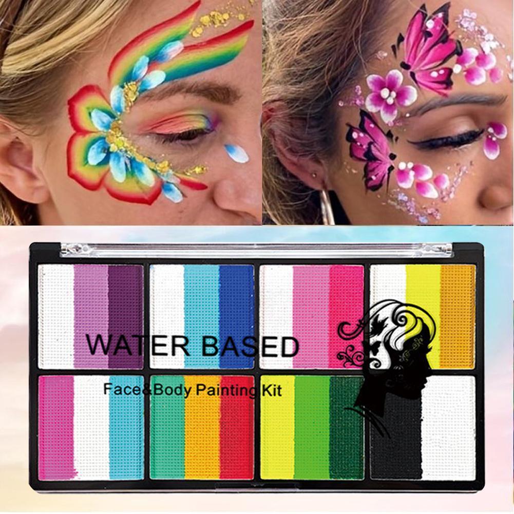 Face Painting Paint Tool Set Face Paint Body ภาพวาดที่ละลายน้ําได้ Face Paint N1f4