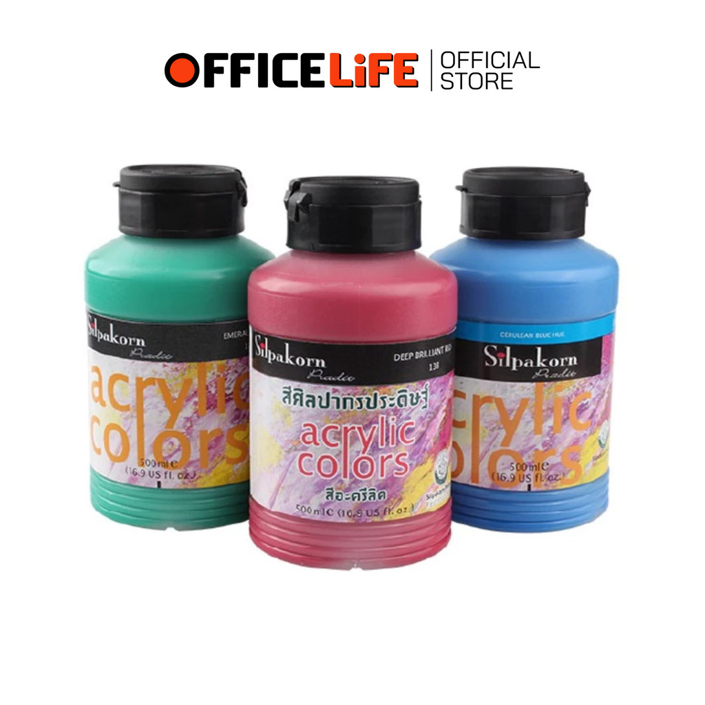 SILPAKORN (ศิลปากร​) สีอะคริลิค ขนาด 500 ML ( 1 กระปุก ) — صورة 2