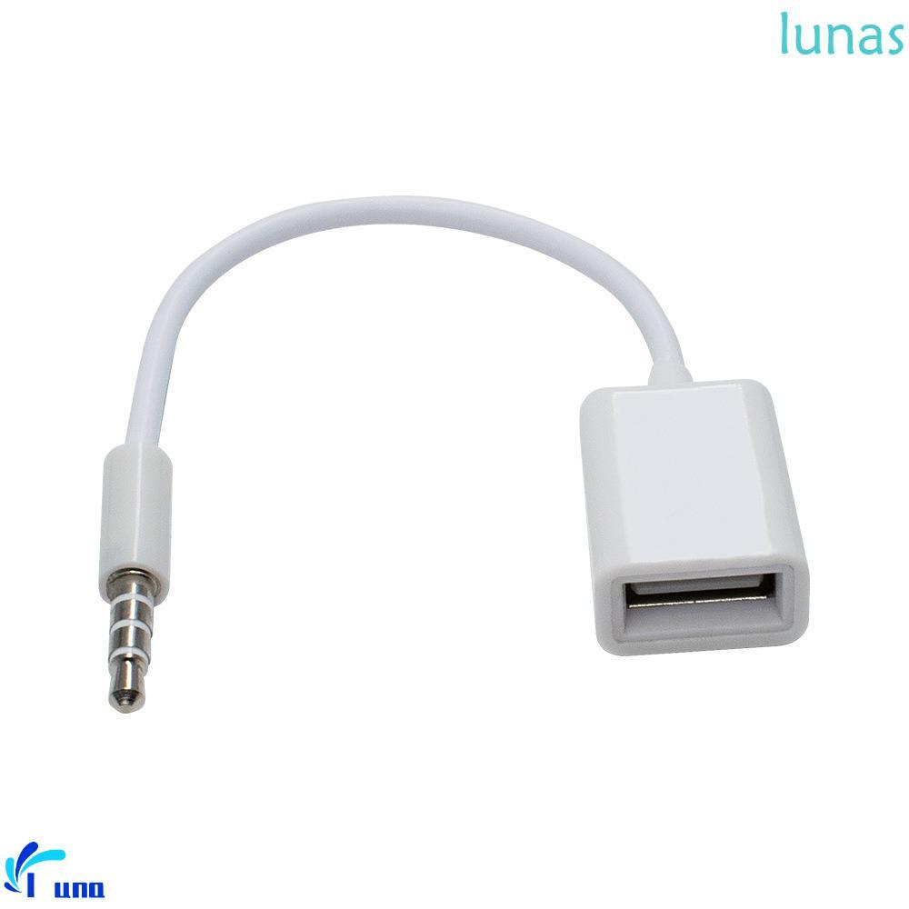 LUNASOL Usb Female To 3.5mm Car Audio Cable, 3.5mm Male USB 2.0 Female 3.5MM To USB Female Adapter C