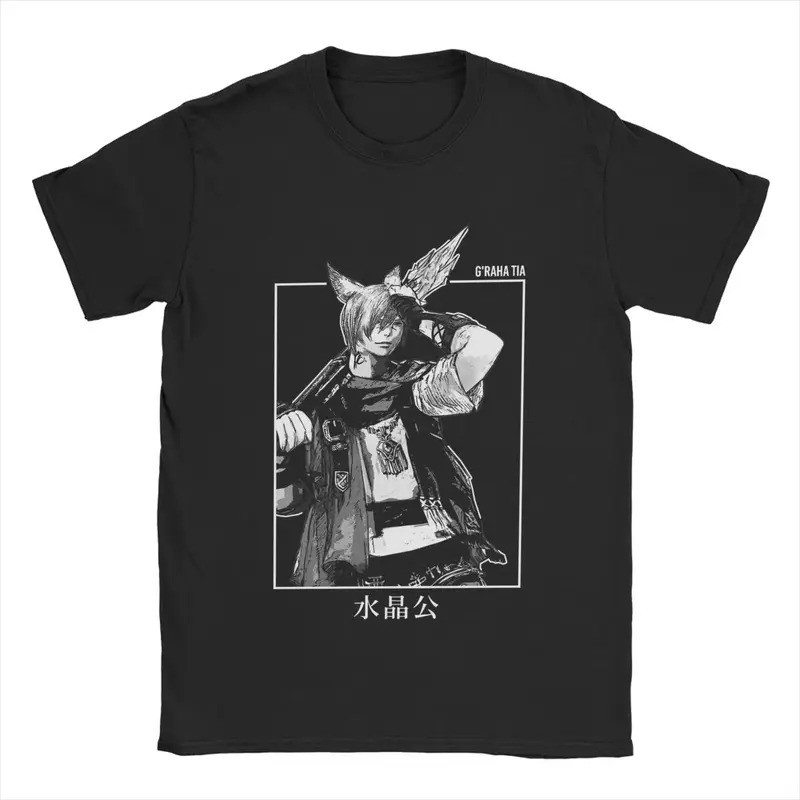 เสื้อยืด Final Fantasy FFXIV G'raha Tia Endwalker สุดเจ๋งสำหรับผู้ชาย เสื้อยืดผ้าฝ้ายแท้ แขนสั้น เสื