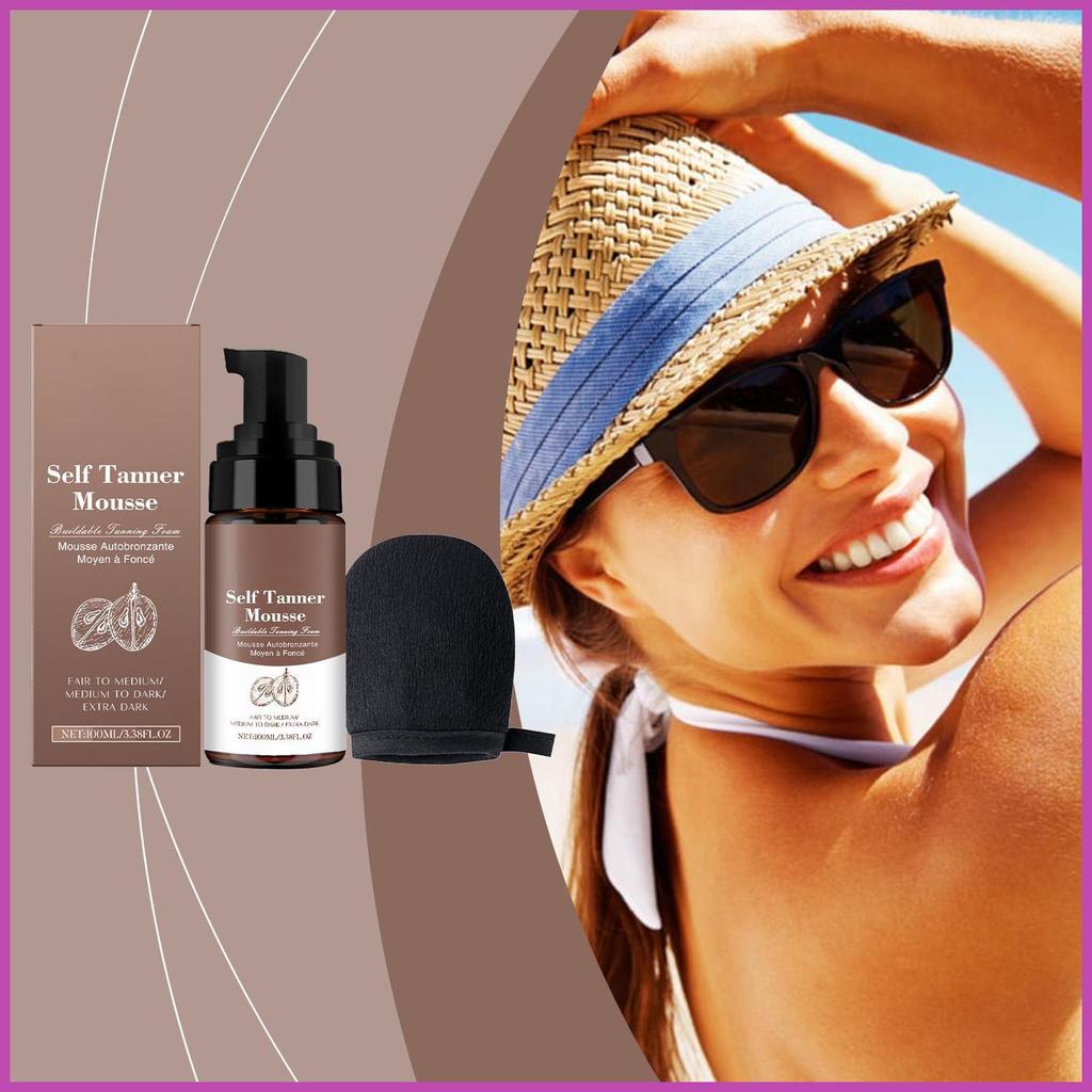 Tanning Mousse Moisturizing Foam Tanner Moisturizing Tanner Enhancer สําหรับผู้ที่ชื่นชอบฟิตเนส Natu