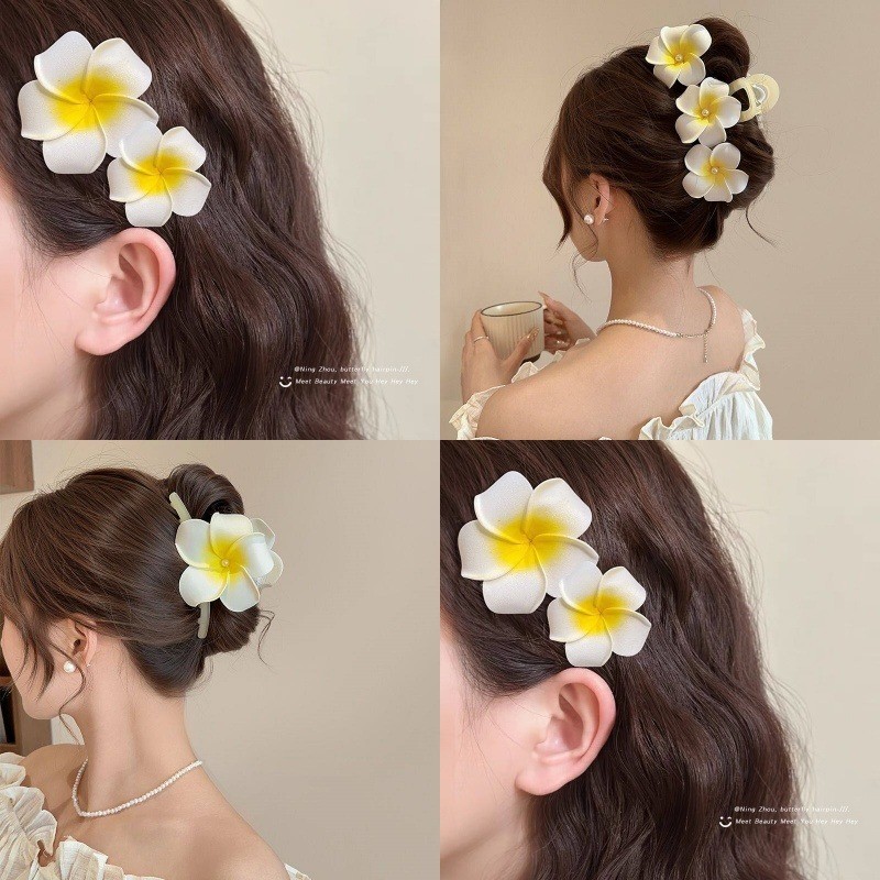 กิ๊บติดผมดอกไม้ไข่จำลองสำหรับผู้หญิง สร้างลุคนางฟ้าเมื่อเดินทางริมทะเลหรือถ่ายรูป