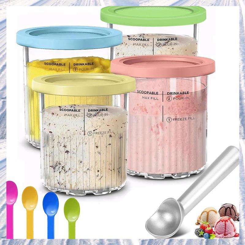 ภาชนะไอศกรีมเปลี่ยนเหมาะสําหรับ Creami Pints และฝาปิด 24oz ถ้วย Creami Deluxe NC501 NC500 Series พร้