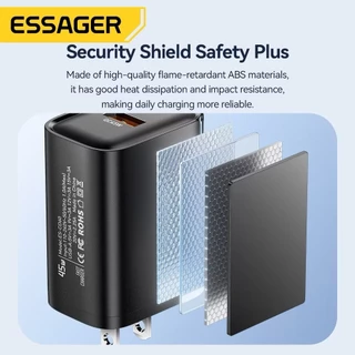 Essager 45W PD USB-A Fast Charger รองรับ Super Charging QC3.0 Wall Charger สําหรับ Android Samsung Xiaomi B12 A04