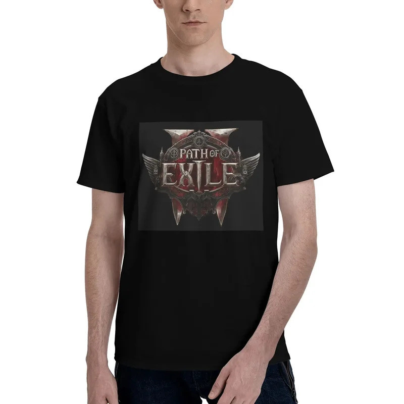เสื้อยืด Path of Exile 2 ผ้าฝ้าย 100% เสื้อยืดแฟชั่นผู้ชาย คอกลม แขนสั้น ไซส์ S-6XL
