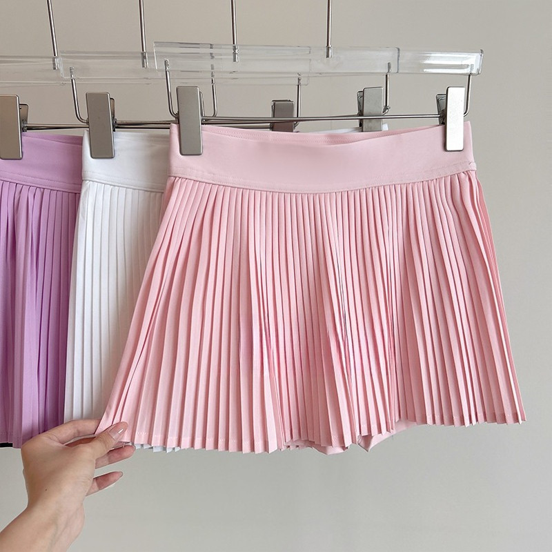 【MAGGIEYOGA】กระโปรงเทนนิสผู้หญิงกระโปรงจีบกระโปรงกีฬาพร้อมกระเป๋าด้านในสําหรับแบดมินตันยิมชุดออกกําลังกาย