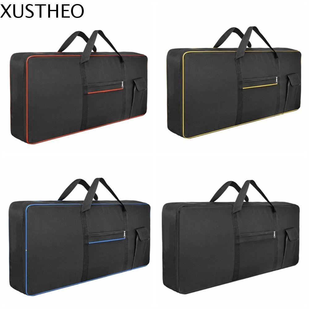 กระเป๋าคีย์บอร์ด XUSTHEO, 61/76/88 คีย์กันน้ําเครื่องมือเคสคีย์บอร์ด, ทนทาน Thicken 600D Oxford Anti Shock กระเป๋าเก็บเปียโนเดินทางกลางแจ้ง