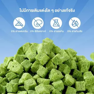 ขนมแมวฟรีซดราย หญ้าแมวผสมเนื้อไก่ โปรตีนสูง เสริมโภชนาการ ผสมอาหารหลักได้