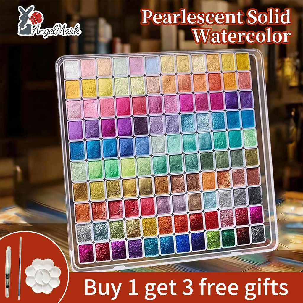 Angel Mark Pearlescent Solid สีน้ําชุดสี Vibrant สีเล็บหัตถกรรม DIY 1 แถม 3 ของขวัญฟรี