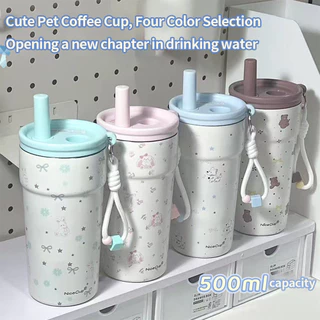 🥤กระบอกน้ำสแตนเลส 304 แท้ 500ml ตัวกรองชาเก็บความร้อนเย็นยืดเยื้อ พกพาสะดวกสำหรับรถ/กลางแจ้ง