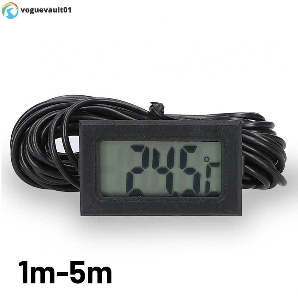 For Mini Digital Thermometer with Wide Range -50 to +110 C and Black Probe Cable