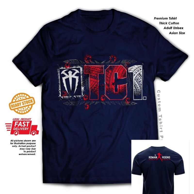 เสื้อยืดมวยปล้ํา WWE Roman Reigns หัวหน้าชนเผ่าของคุณ OTC1 OTC Graphic Tee Men 100% พรีเมี่ยมผ้าฝ้าย