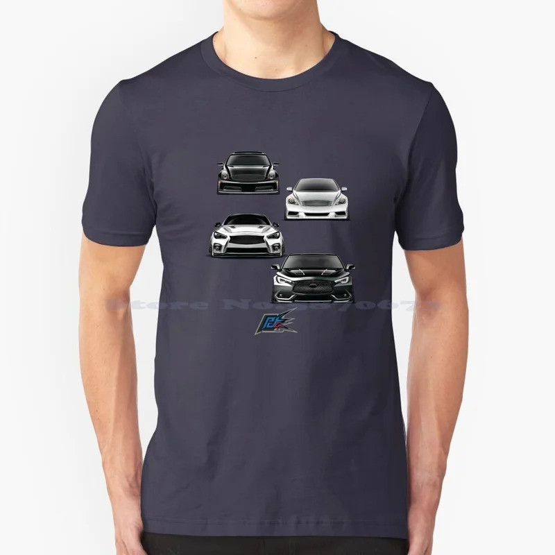 วิวัฒนาการของเสื้อยืด Infiniti Vq ผ้าฝ้าย 100% เสื้อยืด Infiniti Vq G35 G37 Q50 Q60 Skyline V6 Twint