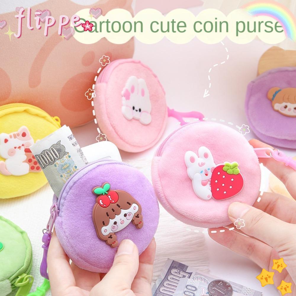 FIPE Mini Coin Bag, Plush Cartoon Cute Coin Bag, Soft Keychain