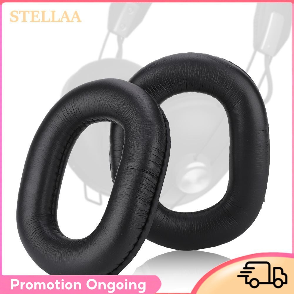 Stellaa เปลี่ยนแผ่นรองหูฟังฟองน้ำหูฟังสำหรับ RP-HTX7 HTX7A HTX9 ชุดหูฟัง Over-Ear สีดำ