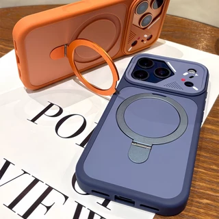 โลหะหรูหราวงเล็บแม่เหล็ก Lanyard สําหรับ iPhone 12 13 14 15 16 17 Pro max Air Plus mecha ซิลิโคนกันกระแทก