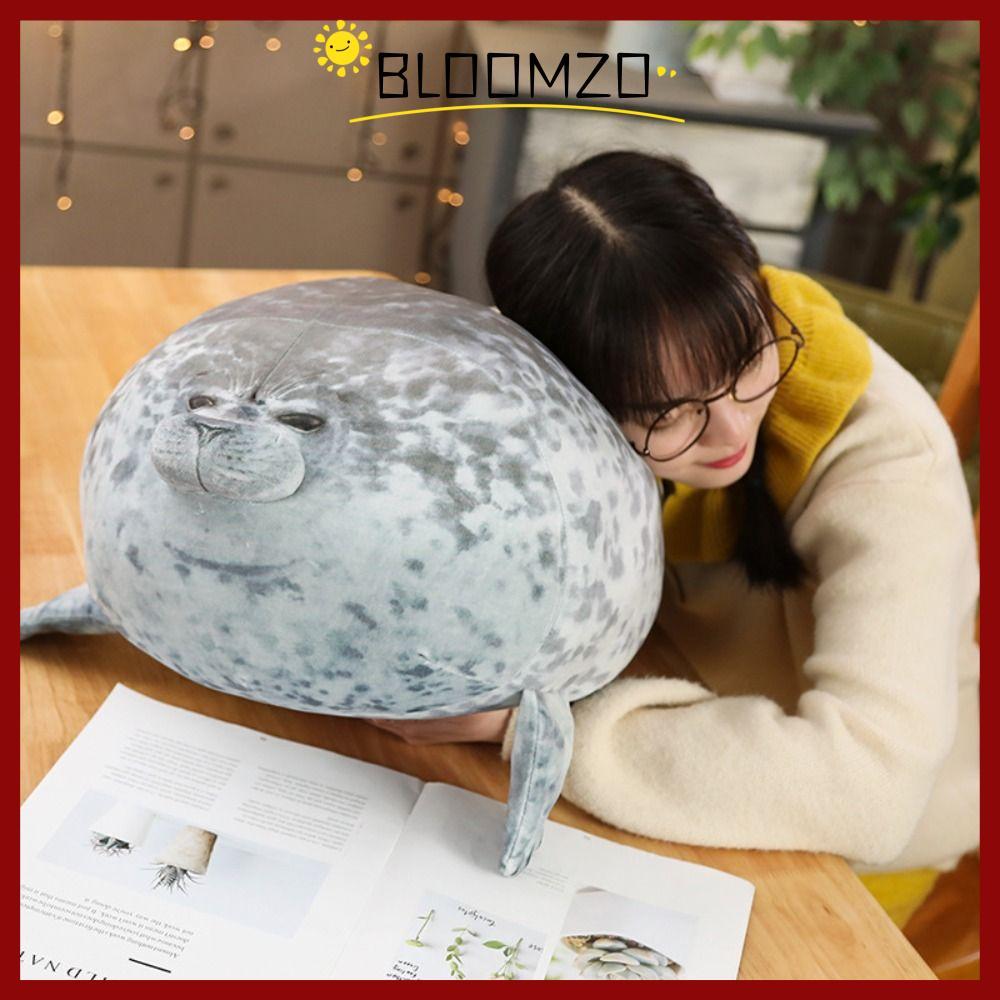 in stockBLOOMZO Seal ของเล่นตุ๊กตา, น่ารักอ้วน Blob Seal หมอน, อินเทรนด์ขนาดใหญ่ PP ผ้าฝ้ายตุ๊กตาสัตว์ตุ๊กตาของเล่นผู้ใหญ่