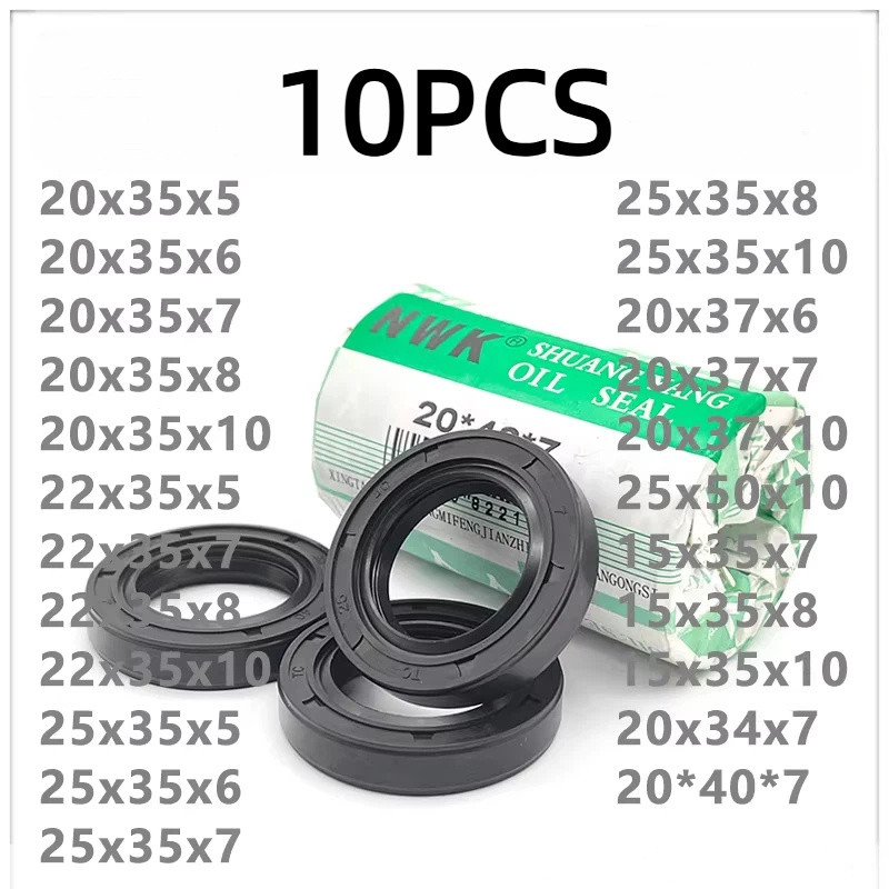10ชิ้น20*35เพลาซีลน้ํามัน20-35-7 20.35.8 20x35x10 20-35-5ไนไตรล์ซีลน้ํามันแหวนปิดผนึก