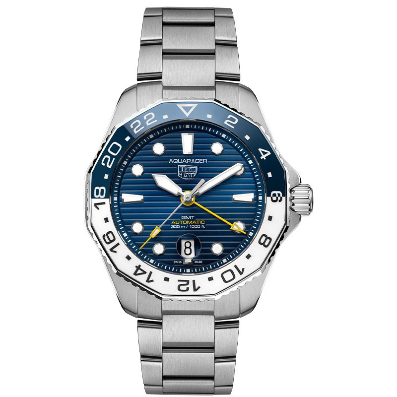 TAAAAGHuerTAAAG Sports Diving Series GMT Dual Time Diving Mechanical Watch นาฬิกาสีน้ําเงิน