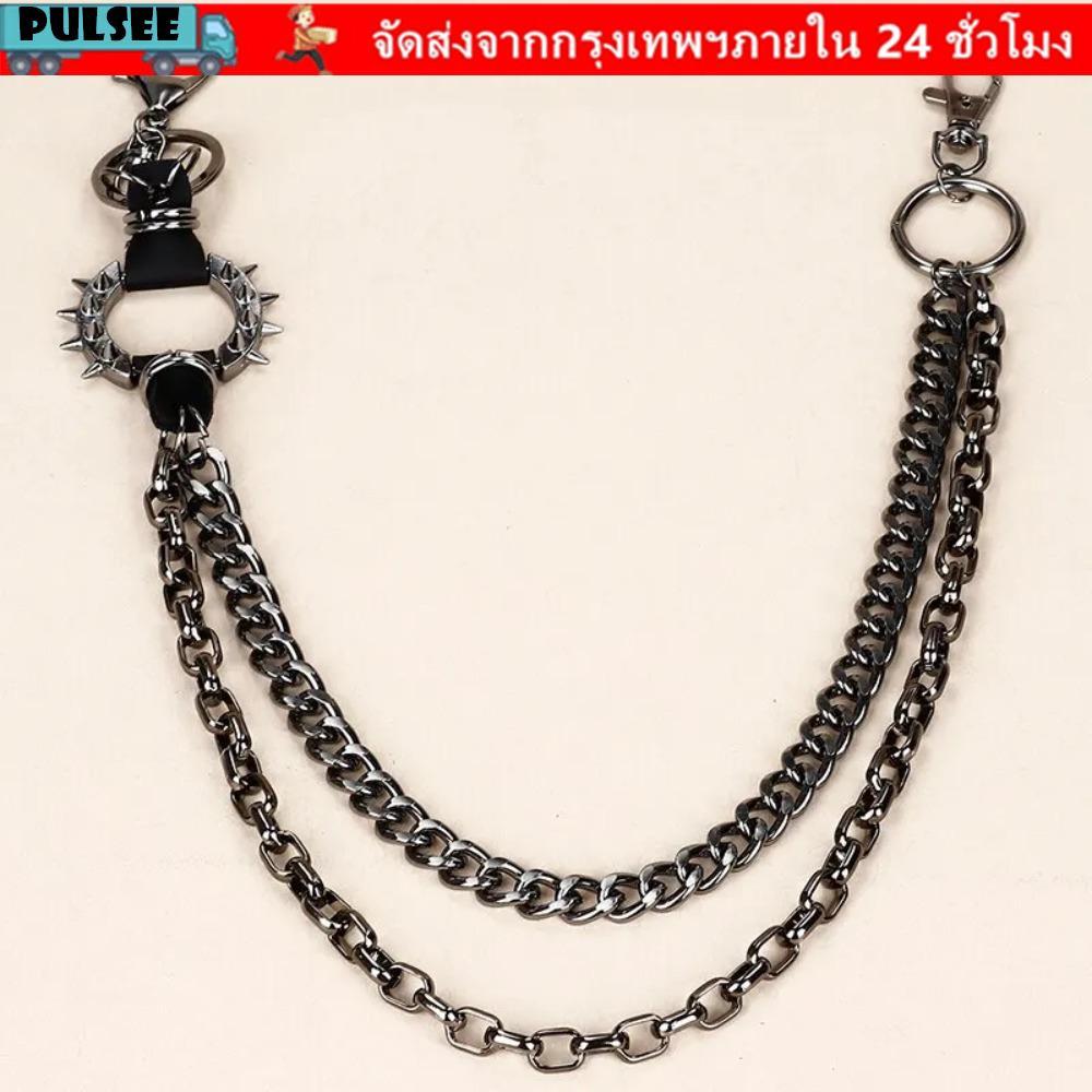 PULLEE HipHop Harajuku Retro จี้เอวกางเกง Y2K Gothic สไตล์สำหรับทั้งผู้หญิงและผู้ชาย