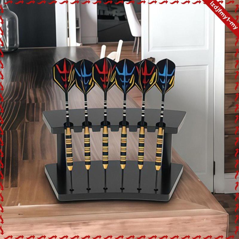 Leipupa อะคริลิค Dart Holder Stand Desktop Darts Storage Organizer พร้อมหกช่องสําหรับการแข่งขันบาร์ใ