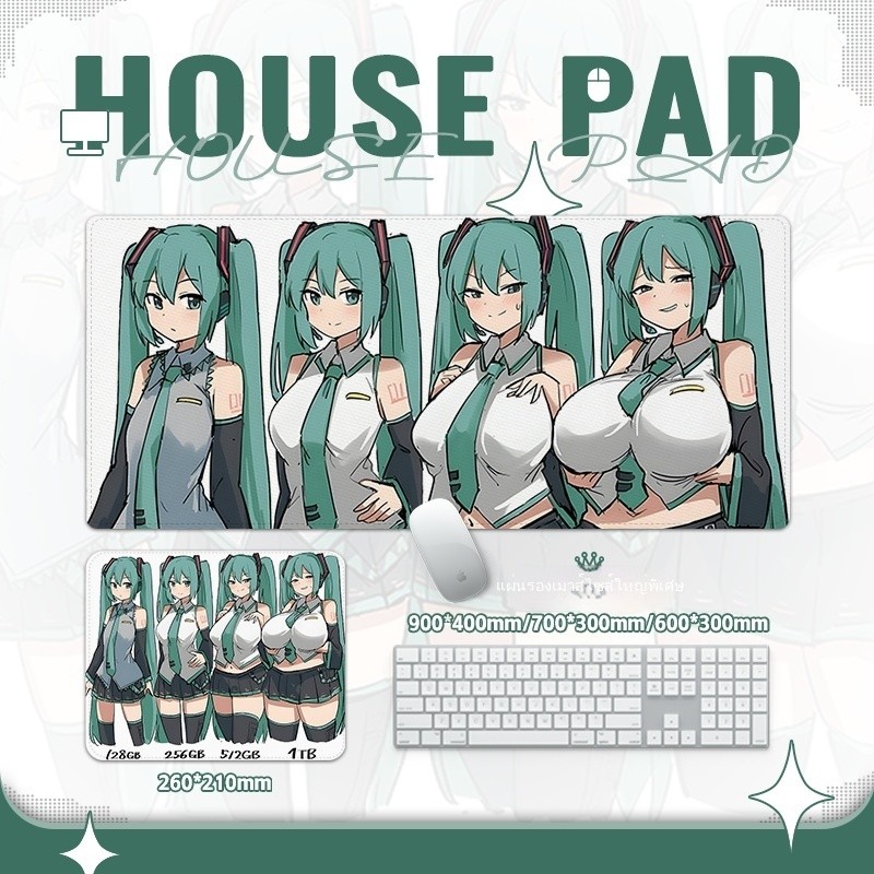 Miku Growth History Hatsune miku Mouse Pad Custom Seaming Anti-slip ผู้ใหญ่ Otaku เกมโต๊ะคอมพิวเตอร์