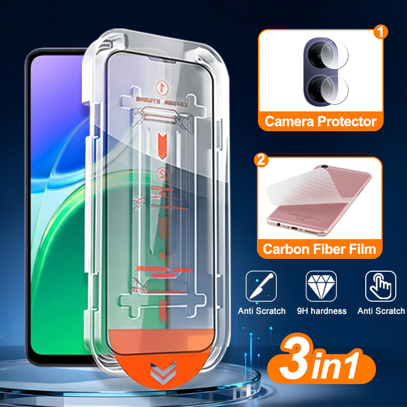 3 in 1 Vivo Y05 9H กระจกนิรภัยใสสําหรับ Vivo Y21d Y31d Y04 Y04s Y19s Y17s Y29 Y28 Y27 Y27s Y36 Y16 Y