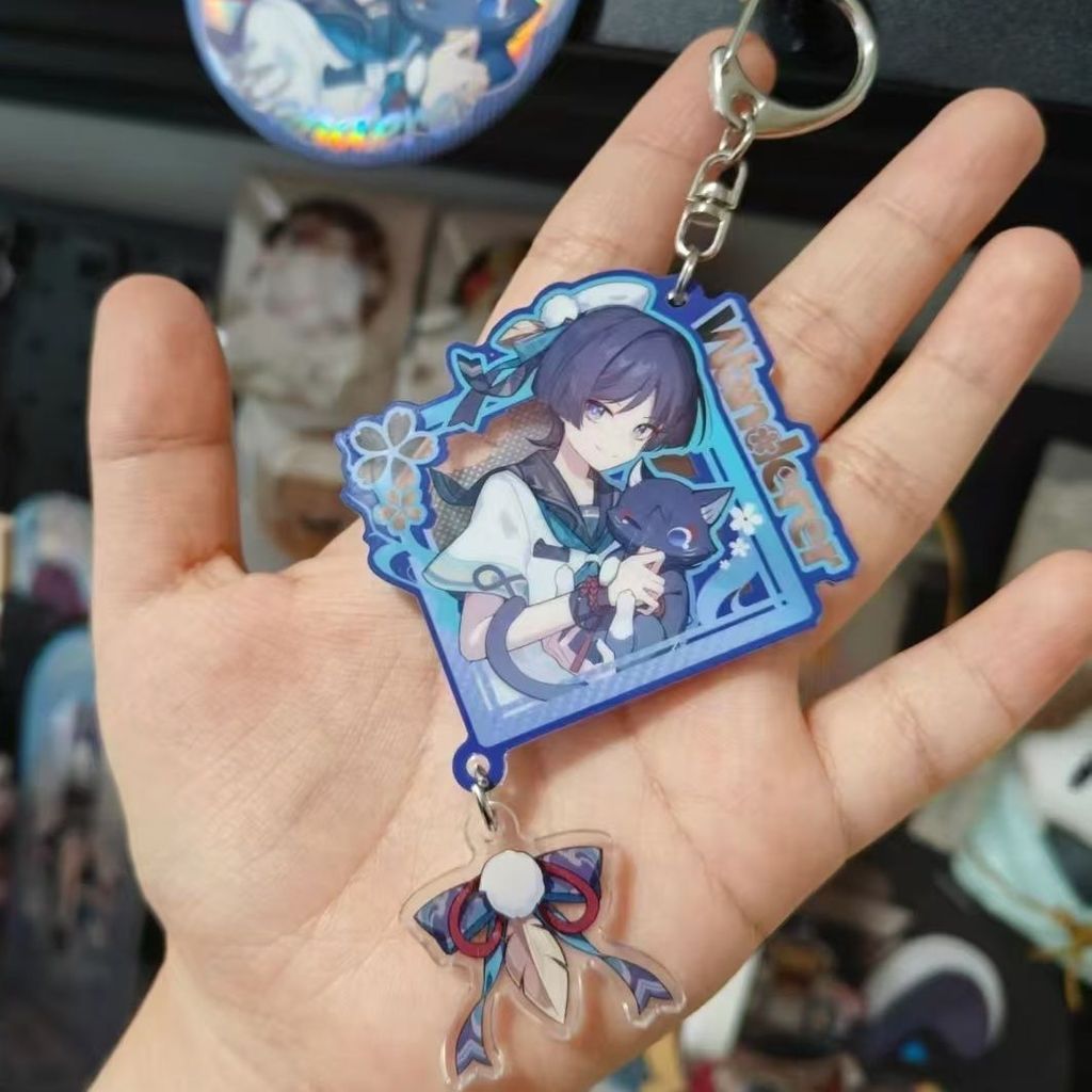Genshin Impact Furina & Scaramouche Garden Happy Series จี้กระเป๋าที่สวยงาม Furina พวงกุญแจของขวัญมู