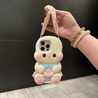 3ง หูตุ๊กตาน่ารักการ์ตูนสุนัขซิลิโคนเคสโทรศัพท์สําหรับ ไอโฟน 17 16 15 14 13 12 11 มือโปร สูงสุด ปลอกการ์ตูนสัตว์ซิลิโคนอ่อนนุ่มฝาครอบป้องกันสําหรับ ไอโฟน16โปรแม็กซ์ ก