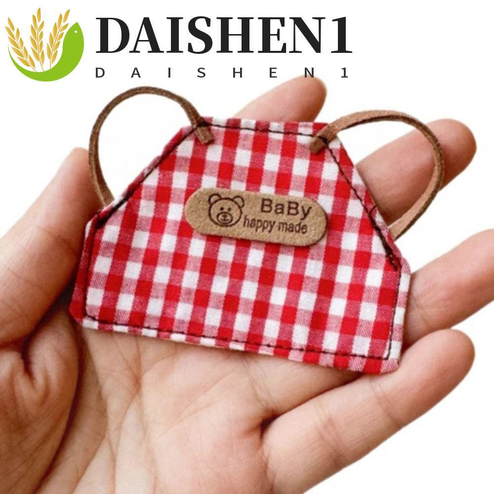DAISHEN1 ผ้ากันเปื้อนยีนส์ตุ๊กตา, DIY Retro ลายสก๊อตลายตุ๊กตาเสื้อผ้า,เด็กแต่งตัวทําด้วยมือ 10 ซม./1