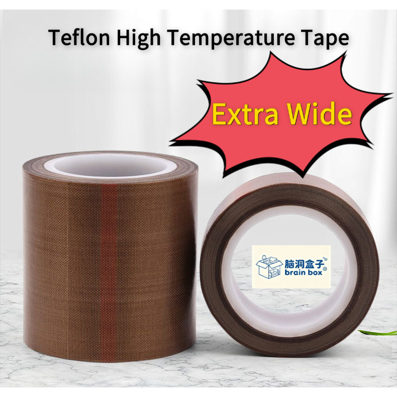 เทปอุณหภูมิสูงเทฟลอนกว้างพิเศษ PTFE,เทปกาวทนความร้อนแบบไม่ติด75-100มม.สําหรับเตียงเครื่องพิมพ์3ง,ปิดผนึกอุตสาหกรรม