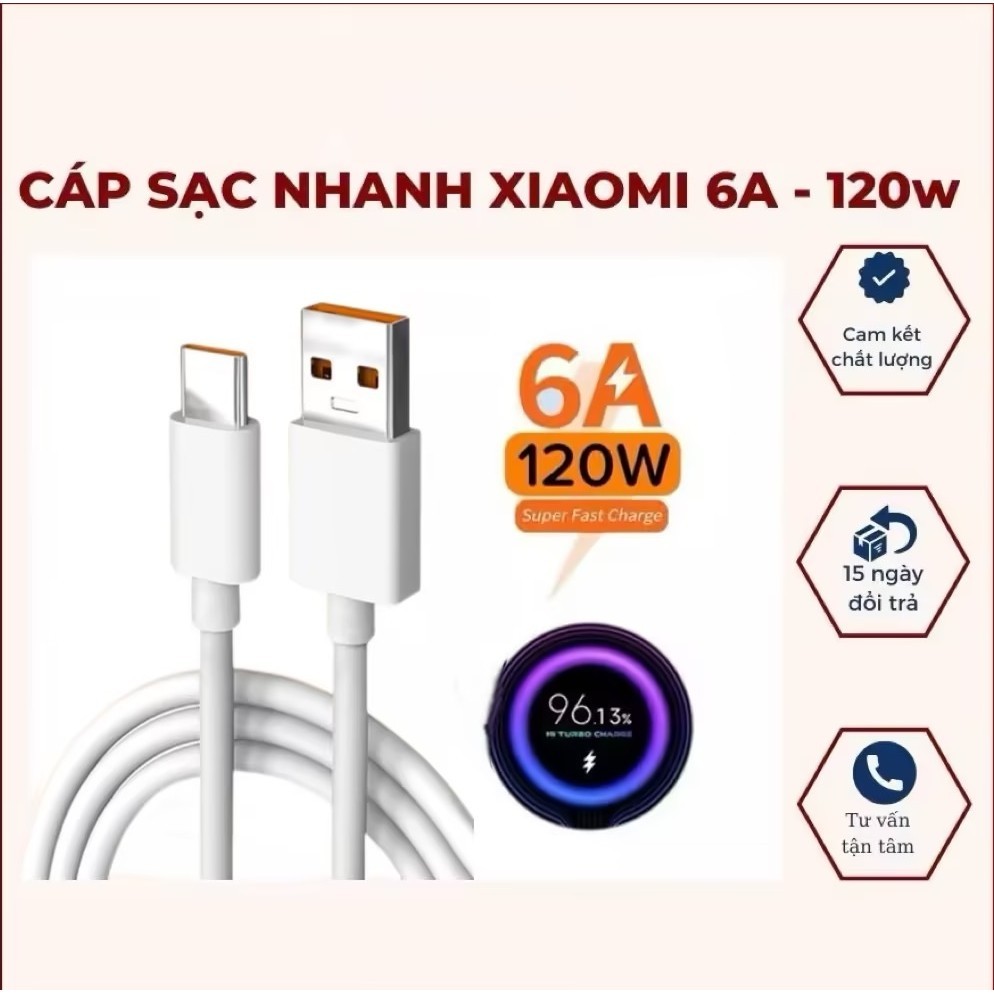 สายชาร์จเร็ว 120w(6A), 67w,Turbocharger สําหรับ Xiaomi, สายชาร์จเร็ว Xiaomi, ชาร์จเร็ว 120w