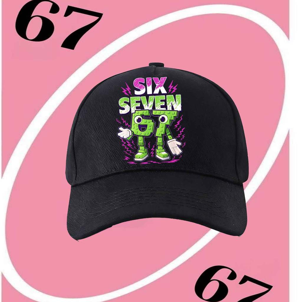Six Seven 67 Graphic Baseball Cap Casual Hip Hop Street Hat Adjustable Outdoor Sun Cap